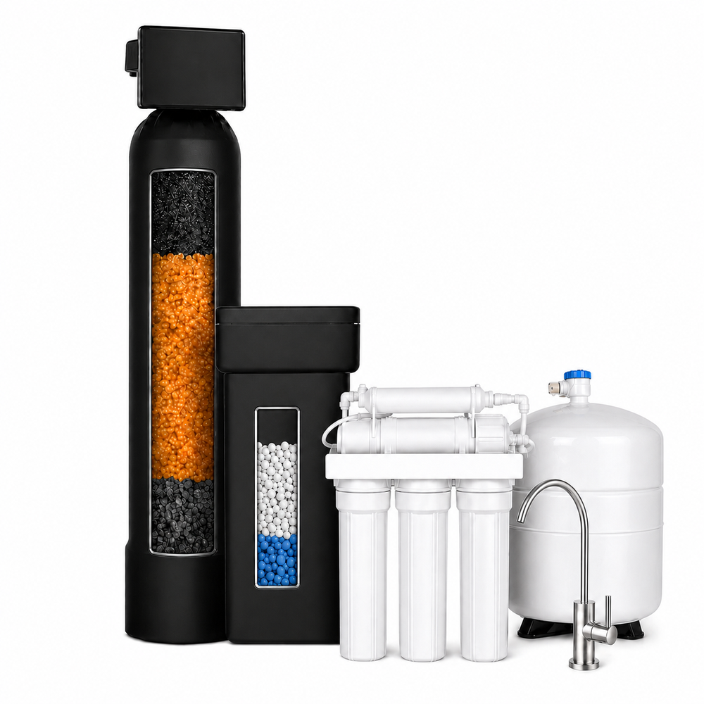 Whole-home water softener single tank with FREE 5-stage reverse osmosis drinking water system included — Sol Connection